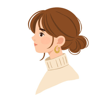 Illustration of Woman in Profile