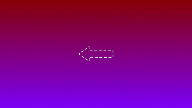 Left arrow icon with dotted line animation, dot Left arrow animation, dotted line Left arrow animation, 4k video