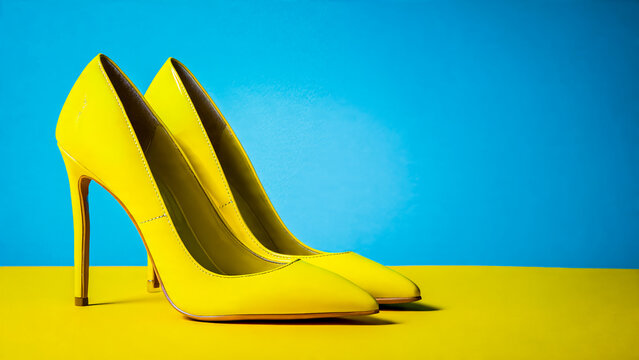 Paire d'escarpins jaunes