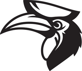 Black Hornbill Bird Head Icon Silhouette Vector Illustration © Nurcreator