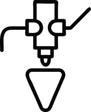 Black line of a 3 d printer head and triangle