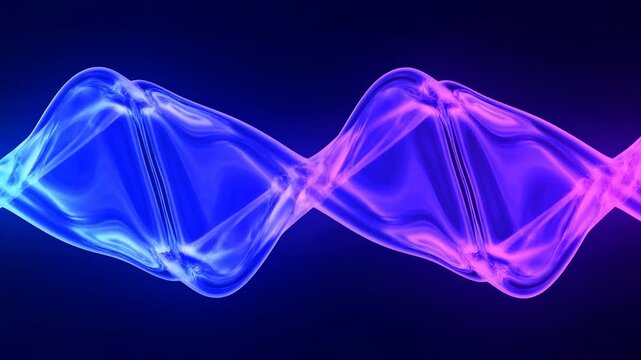 Neon Ribbons Intertwine. Visual Artist Creates Seamless Motion Of Braided Neon Ribbons In Vibrant Colors