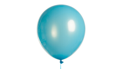 Isolated light blue shiny balloon, inflated helium party decoration for celebration event © Johanna