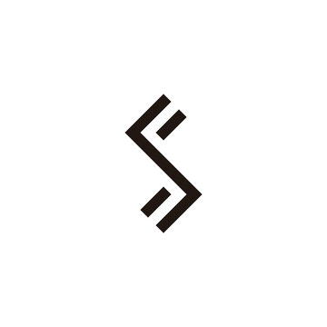 Letter SF stripe geometric symbol simple logo vector