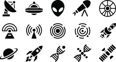 hand drawn space black icon silhouette vector illustration design art © Ammara