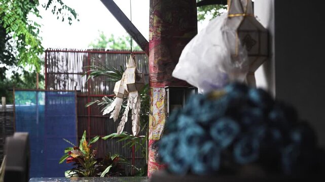 Children learning traditional handmade sa paper craft making process