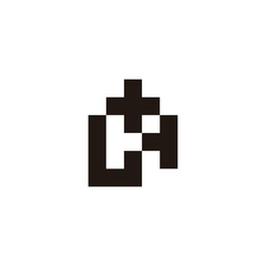 Obraz premium Letter LH plus, square geometric symbol simple logo vector