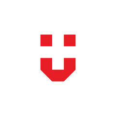 Fototapeta premium Letter U plus, square geometric symbol simple logo vector