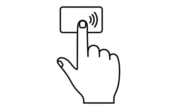 Hand interacting with wireless touch sensor technology