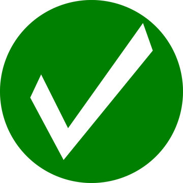 White check mark in green circle icon Vector SVG