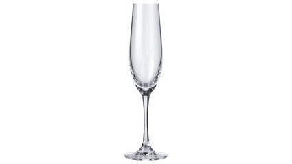 Isolated elegant empty champagne flute glass for sparkling wine or prosecco drink © Johanna