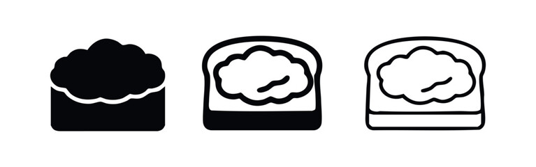 Sushi roll with topping icon set. Asian food illustration in solid, glyph, and line styles. © liubomir118809