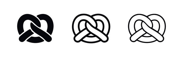 Classic Pretzel Baked Good Icon Set