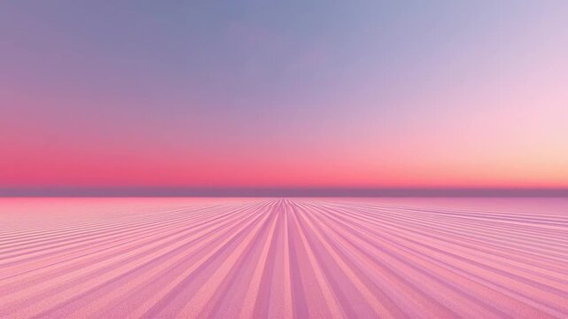 Pink horizon sky pastel sunset surreal landscape abstract background minimal scene with dreamy striped pattern and tranquil gradient color, soft pink ground lines, endless horizon and serene surreal