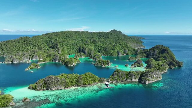 Papua; sea; sun; air; water; color; green; blue; west; forest; holiday; travel; boat; yacht; live; cloud; southwest; Pacific; New Guinea; island; Indonesia; Australia; Solomon Islands