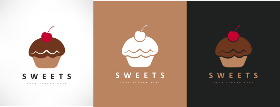 Cake logo vector. Food design