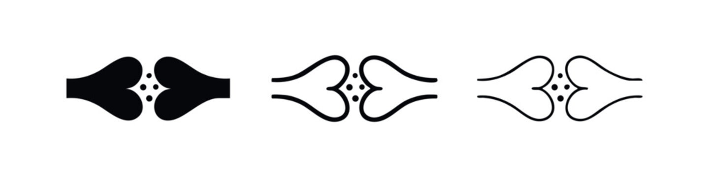 Synapse or Joint Icon Set - Neural Communication and Articulation Symbol