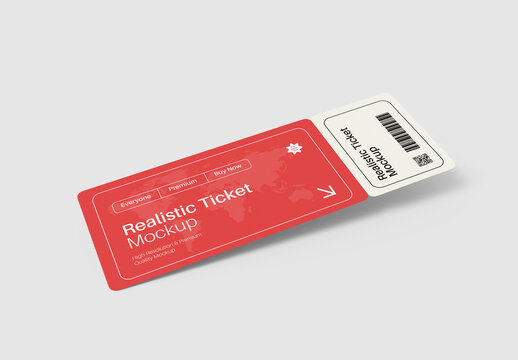 Realistic Event Ticket Mockup