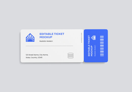 Modern Editable Event Pass Ticket Mockup Template