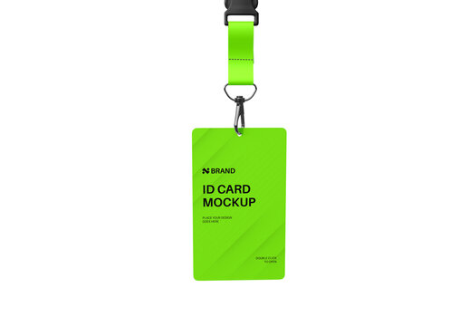 Modern Green Lanyard ID Card Mockup PSD