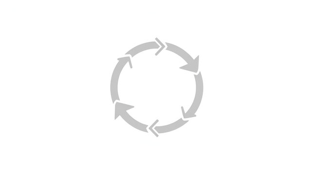 Circle arrows isolated on white background. Circular rotation loading elements, redo process.