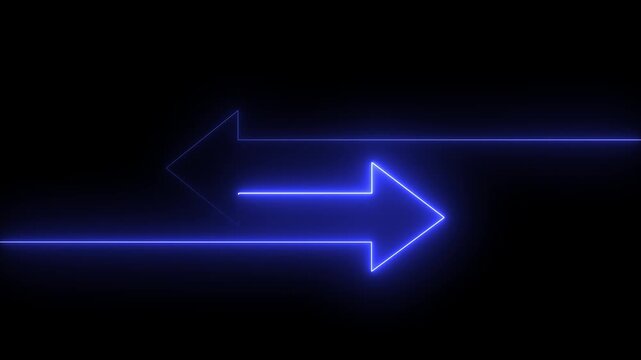 Glowing neon arrow business graph chart icon animation background. Market Recovery Concept. Successful growth trend Green line graph going Up.
