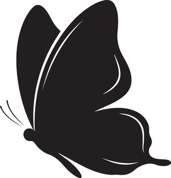 Black butterfly icon vector isolated on Transparent Background
