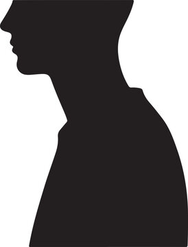 Black silhouette of a man isolated on Transparent Background