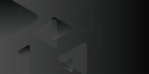 Fototapeta premium Black tech background with triangles shape. Vector graphic polygonal design