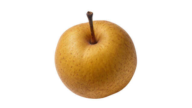 Isolated fresh juicy Nashi pear, a crisp Asian fruit, healthy and delicious produce.