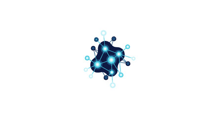 Fototapeta premium Abstract Network Connection Concept with Blue Nodes