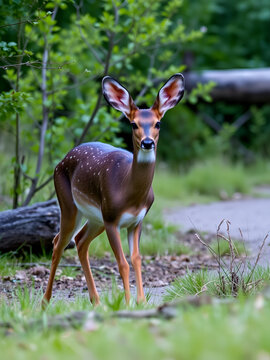 blacktail doe alertly walking