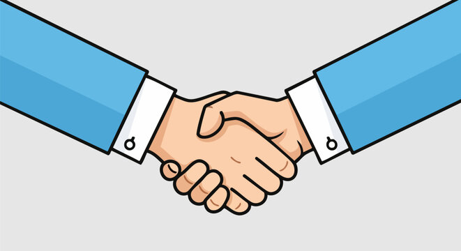 Professional Business Handshake Vector Illustration Representing Partnership, Agreement, Deal, and Collaboration for Corporate Concepts and Success