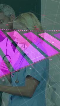 Vertical video: Editor dragging images to timeline animating background behind clip for clear focus
