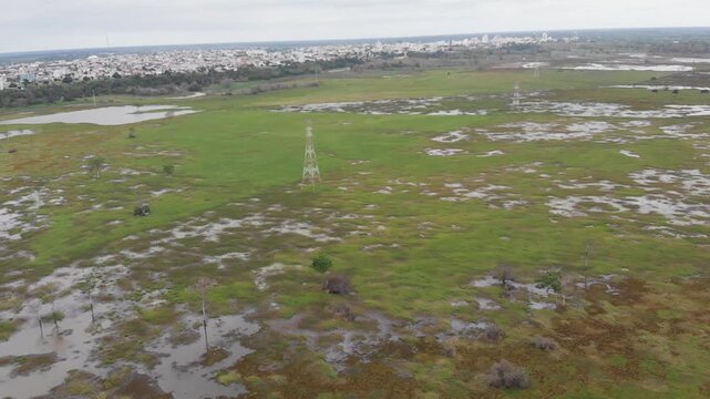 Farm flooded in Linhares, Espirito Santo, Brazil. After Mariana's disaster, the water from Doce river helped to flood many areas