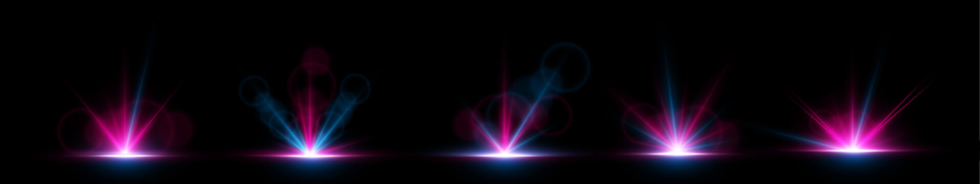 Pink and blue  laser beam PNG with glowing particles and digital flare. Light pulses softly along transparent lines. Perfect for futuristic, sci-fi, or fantasy visuals.
