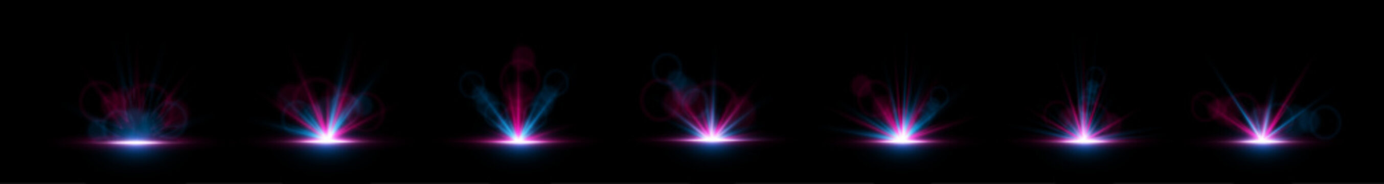 Blue and pink glowing neon streak PNG with sparkles and light pulse effect. Lines twist across transparent space creating magical futuristic feel. Perfect for sci-fi or fantasy art.

