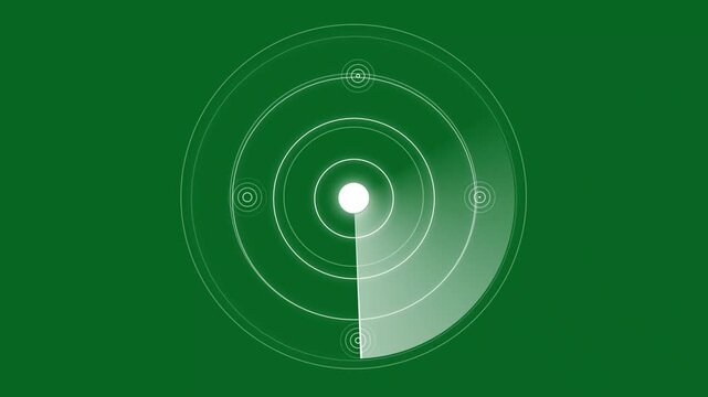 Digital Radar Scanning Animation, glowing on green radar screen, abstract Hud call Rader concept, Radar point dictated to the enemy position, Digital realistic technology radar animation. 4k