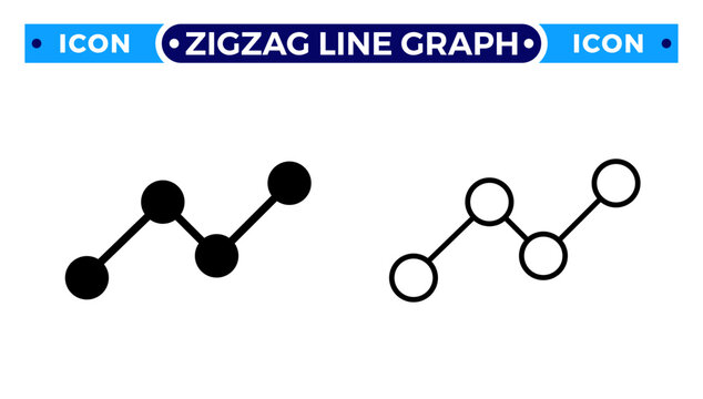 Zigzag Line Graph for Business Growth Analytics and Financial Trend Vector Icon Set