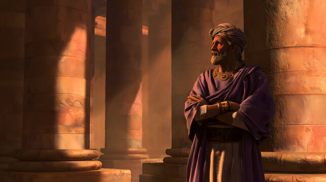 God Chose Aaron to Serve in the Holy Place, Working Alongside Moses. Biblical Story Illustration