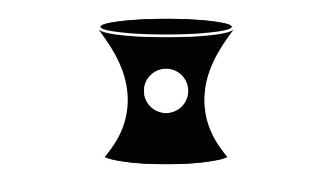 Black Hourglass Figure Silhouette Icon.