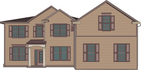 Obraz premium facade of a residential building in the American style