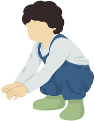 Obraz premium illustration of a child planting a plant