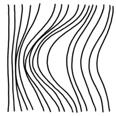 Fototapeta premium Wavy pencil lines hand drawn illustration, black pencil, transparent PNG, human made/no ai