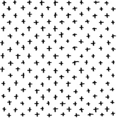 Obraz premium Cross pattern hand drawn illustration, black pencil, transparent PNG, human made/no ai, Seamless, Tileable