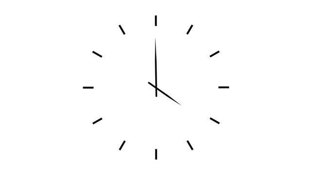 Minimalist clock face showing approximately ten minutes after the hour