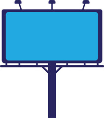 Obraz premium A blue billboard silhouette isolated on transparent background