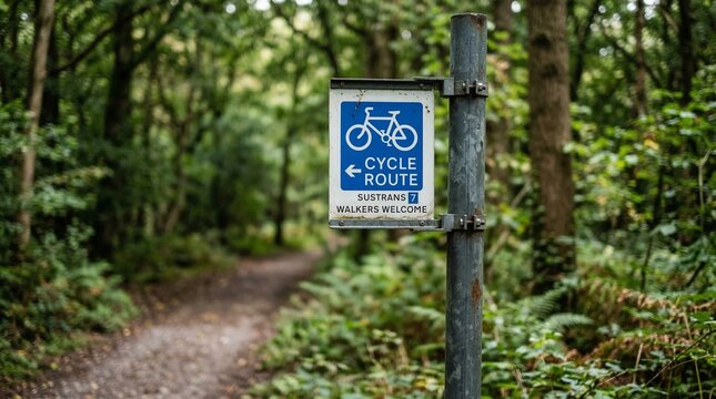 Forest Cycle Route Signpost