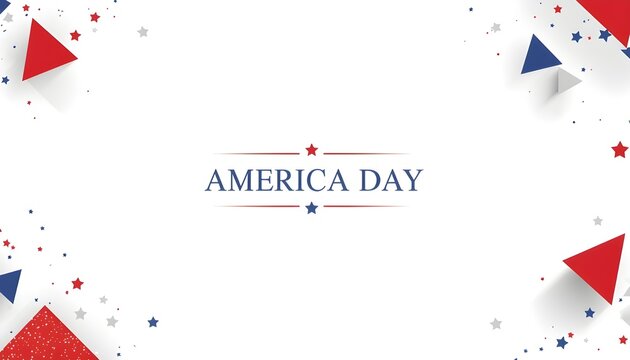 A festive America Day graphic design with patriotic colors and stars