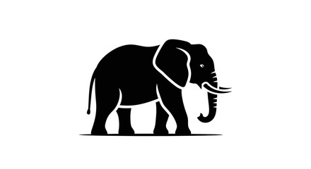 Fototapeta premium Black silhouette of an elephant 1.